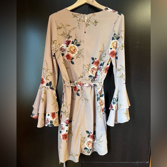 Nude-Pink Floral Dress, size small - Picture 2 of 4